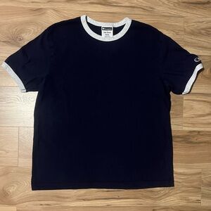 Todd Snyder x Champion Men's Navy Ringer T-Shirt with Light Gray Trim